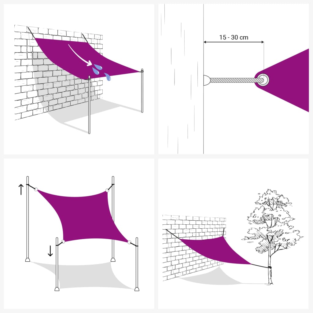 Plachta proti slunci HDPE trojúhelník 3,6 x 3,6 x 3,6 m bílá