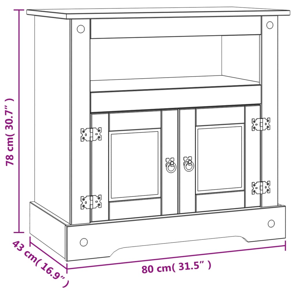 TV stolek mexická borovice Corona 80x43x78 cm