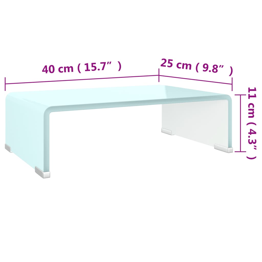 TV stolek / podstavec na monitor sklo zelený 40 x 25 x 11 cm