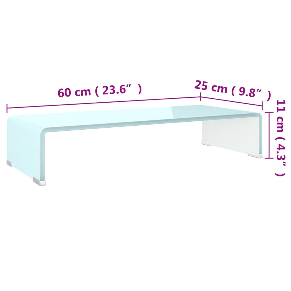 TV stolek / podstavec na monitor sklo zelený 60 x 25 x 11 cm