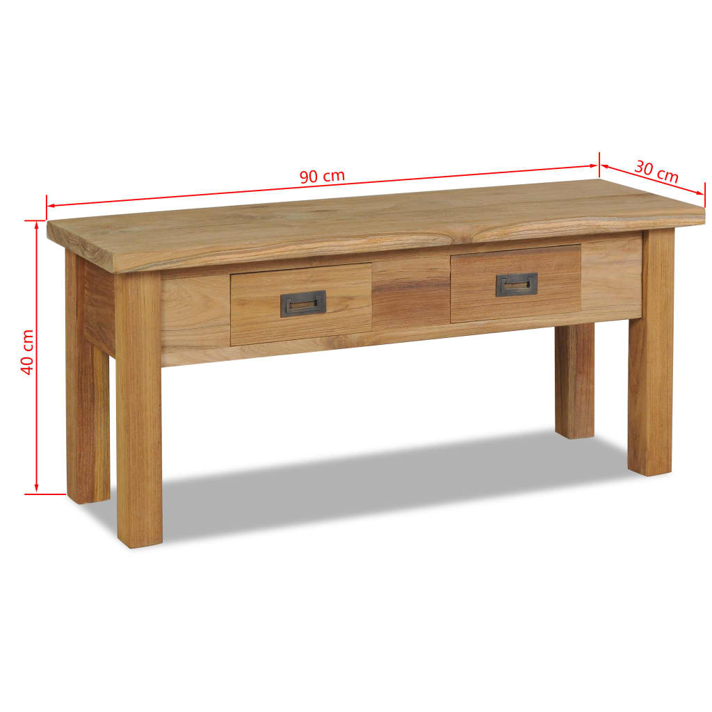 Lavice, masivní teak, 90x30x40 cm