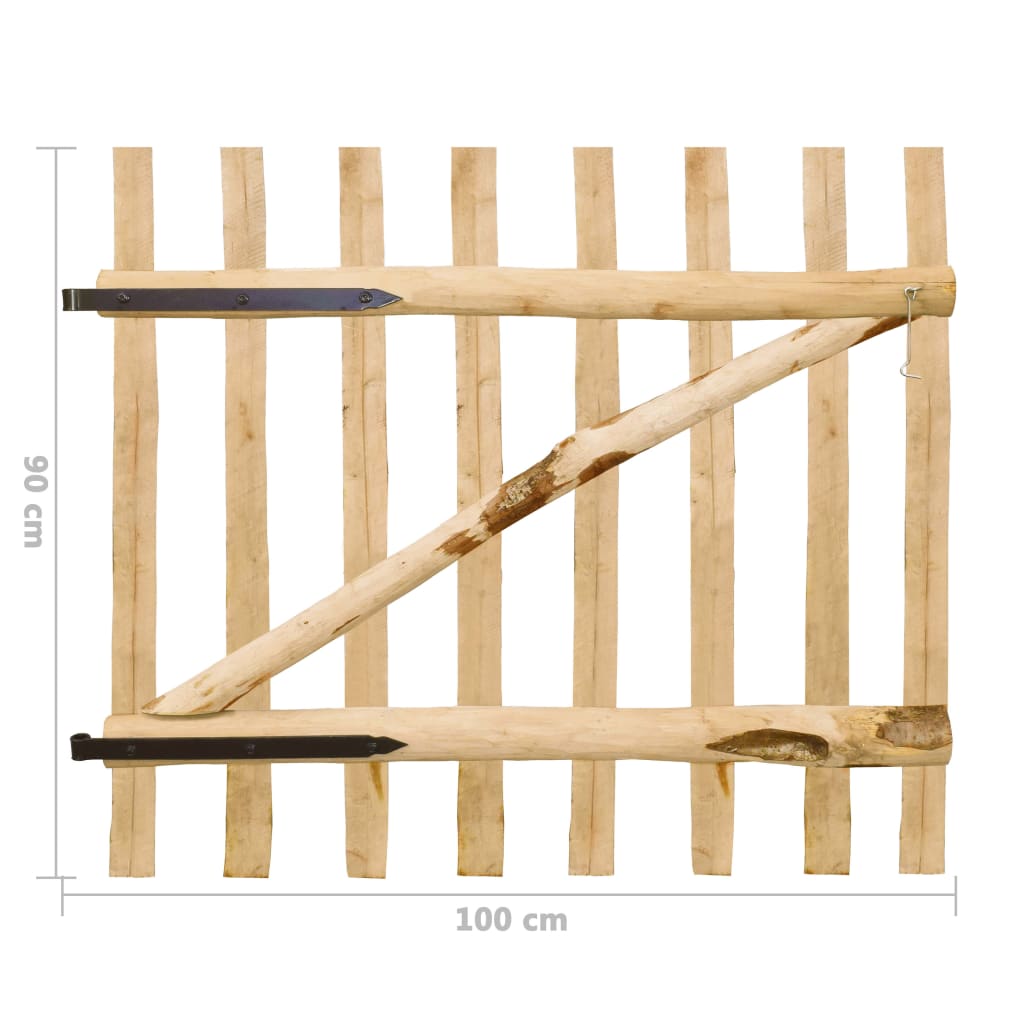 Jednokřídlá zahradní branka lískové dřevo 100 x 90 cm