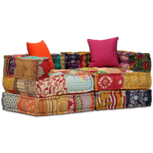 2místný modulární pouf patchwork textil