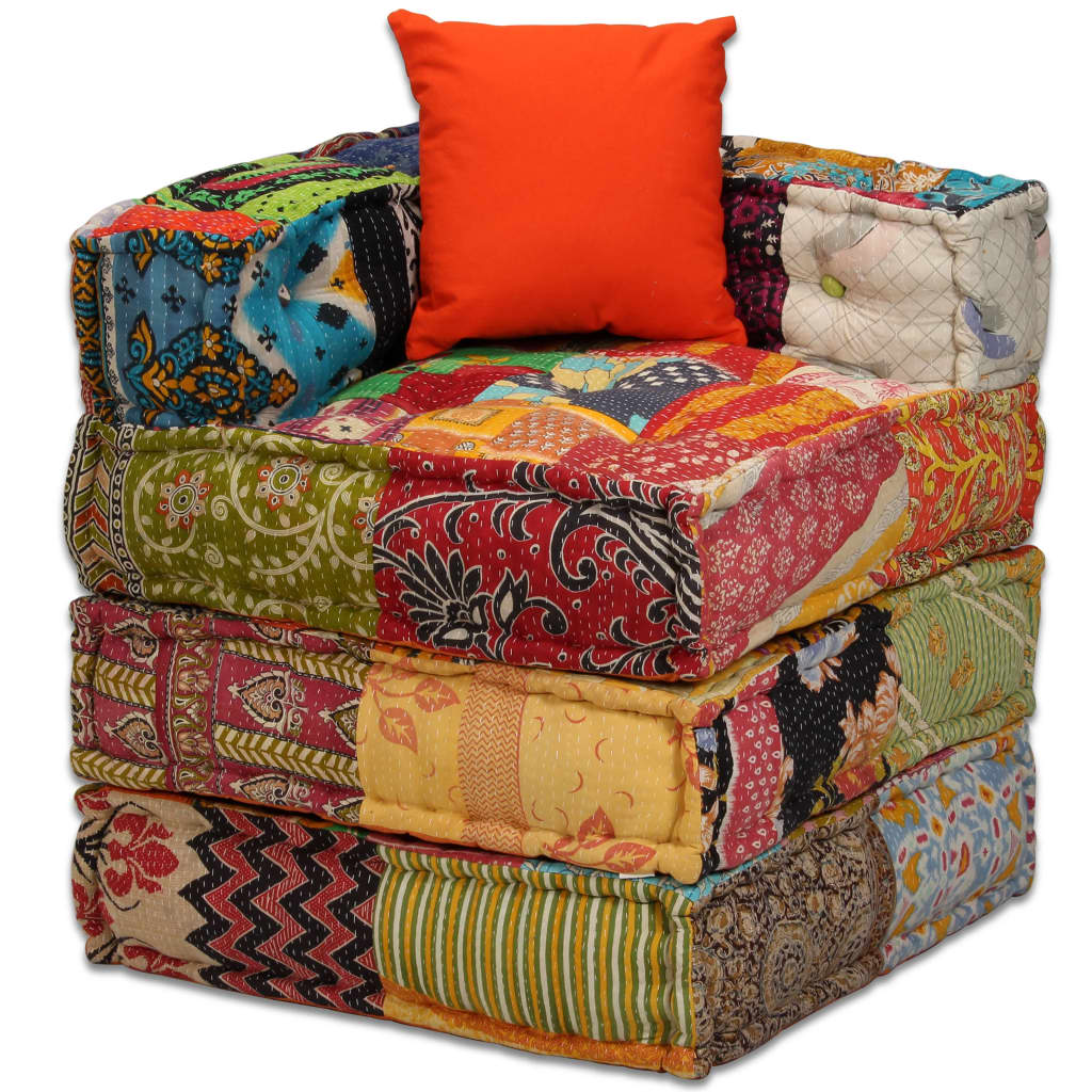 2místný modulární pouf patchwork textil