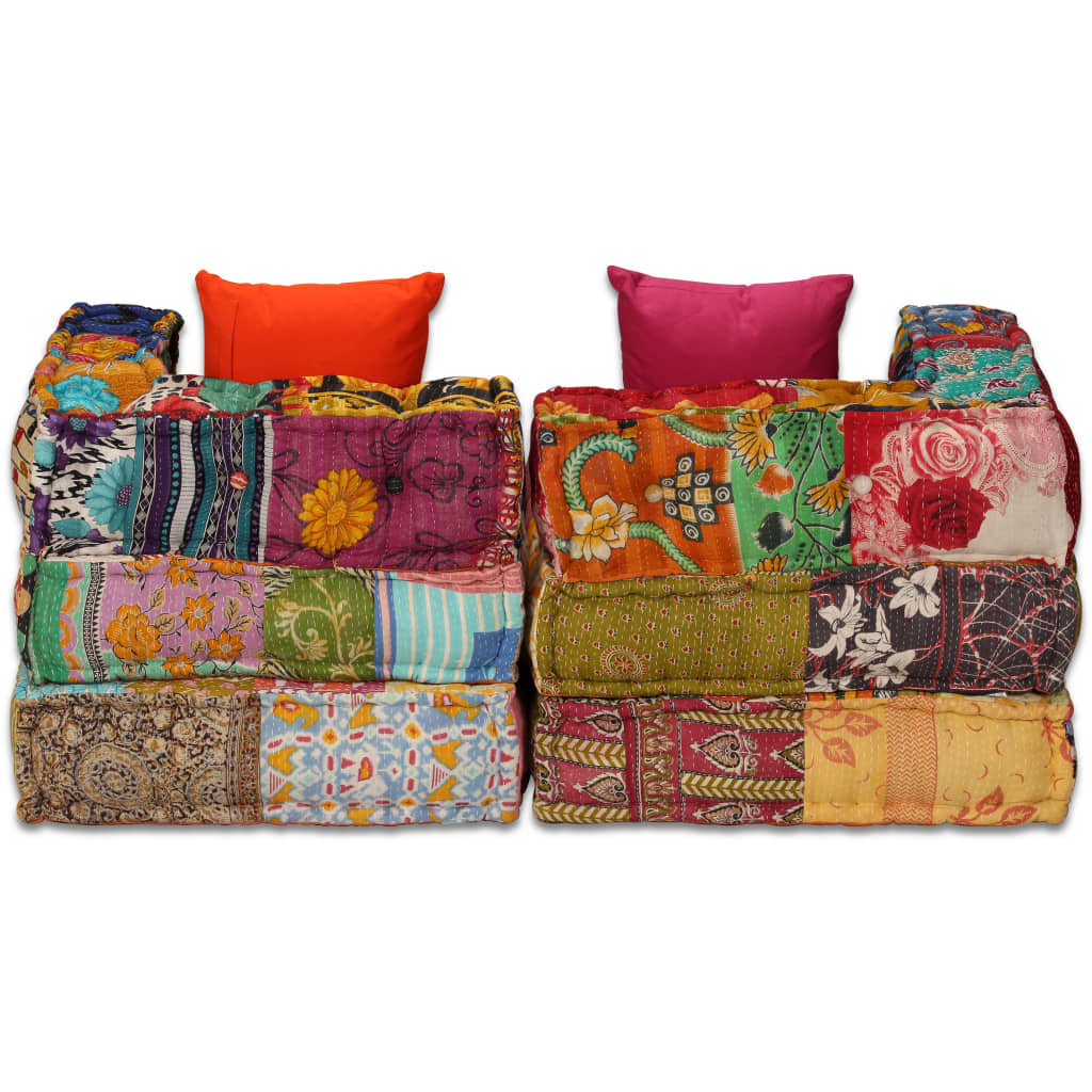 2místný modulární pouf patchwork textil