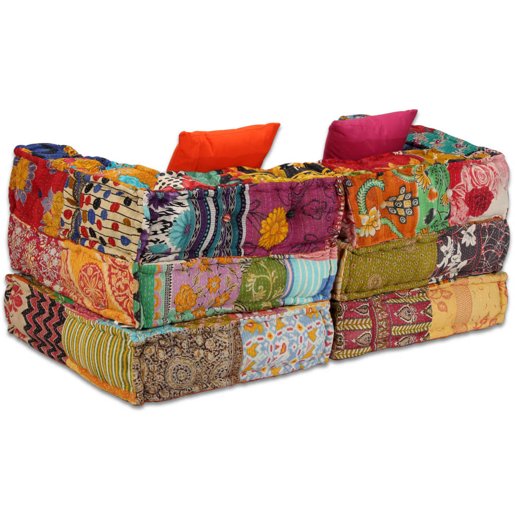 2místný modulární pouf patchwork textil