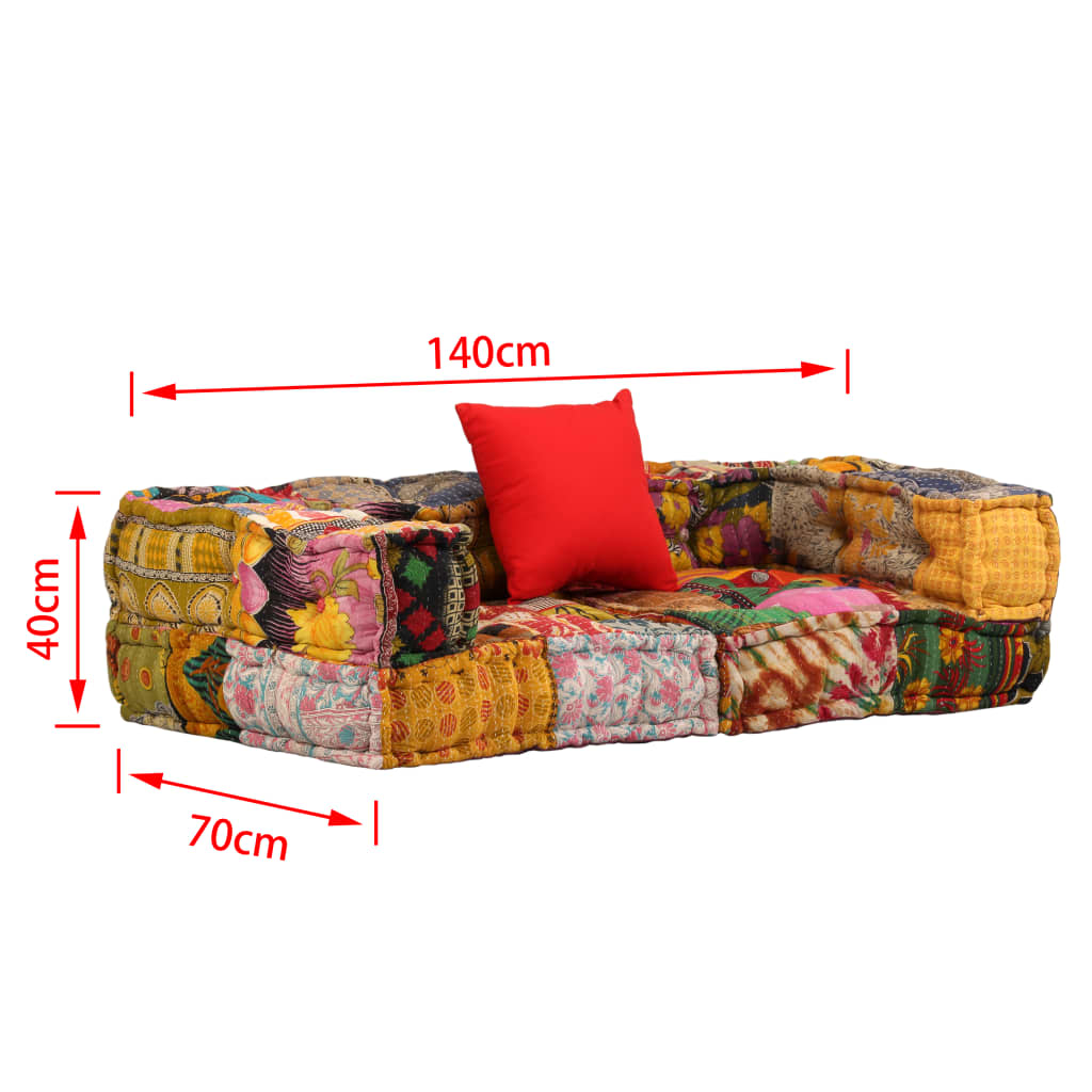 2místný modulární pouf patchwork textil