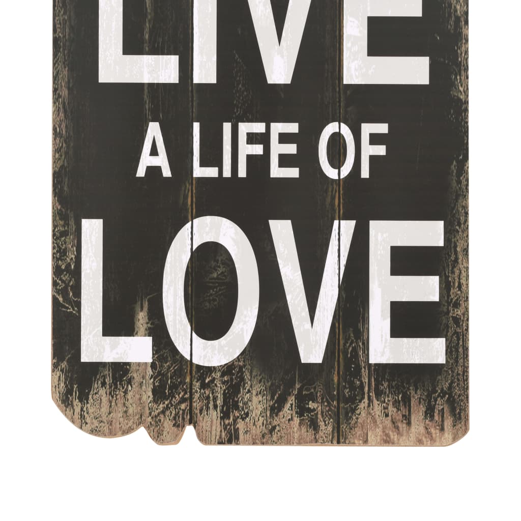 Nástěnný věšák na kabáty LOVE LIFE s 6 háčky 120 x 40 cm