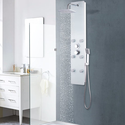 Sprchový panel skleněný 25 x 44, 6 x 130 cm bílý