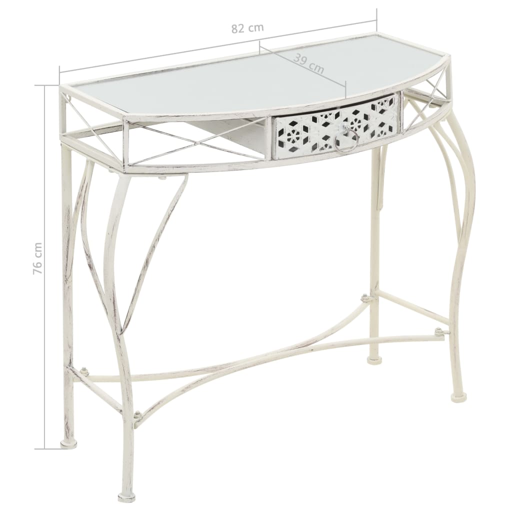 vidaXL Odkládací stolek ve francouzském stylu kovový 82x39x76 cm bílý