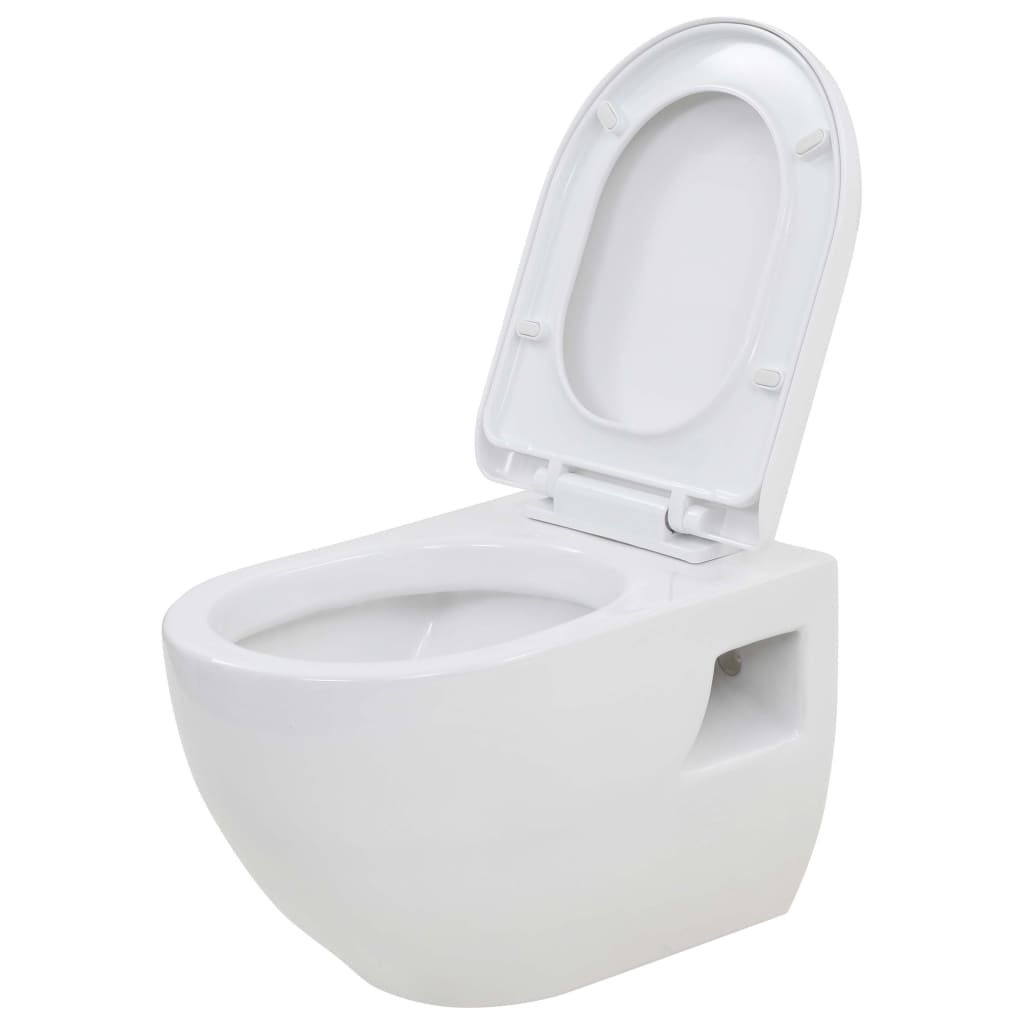 Závěsná toaleta keramická bílá