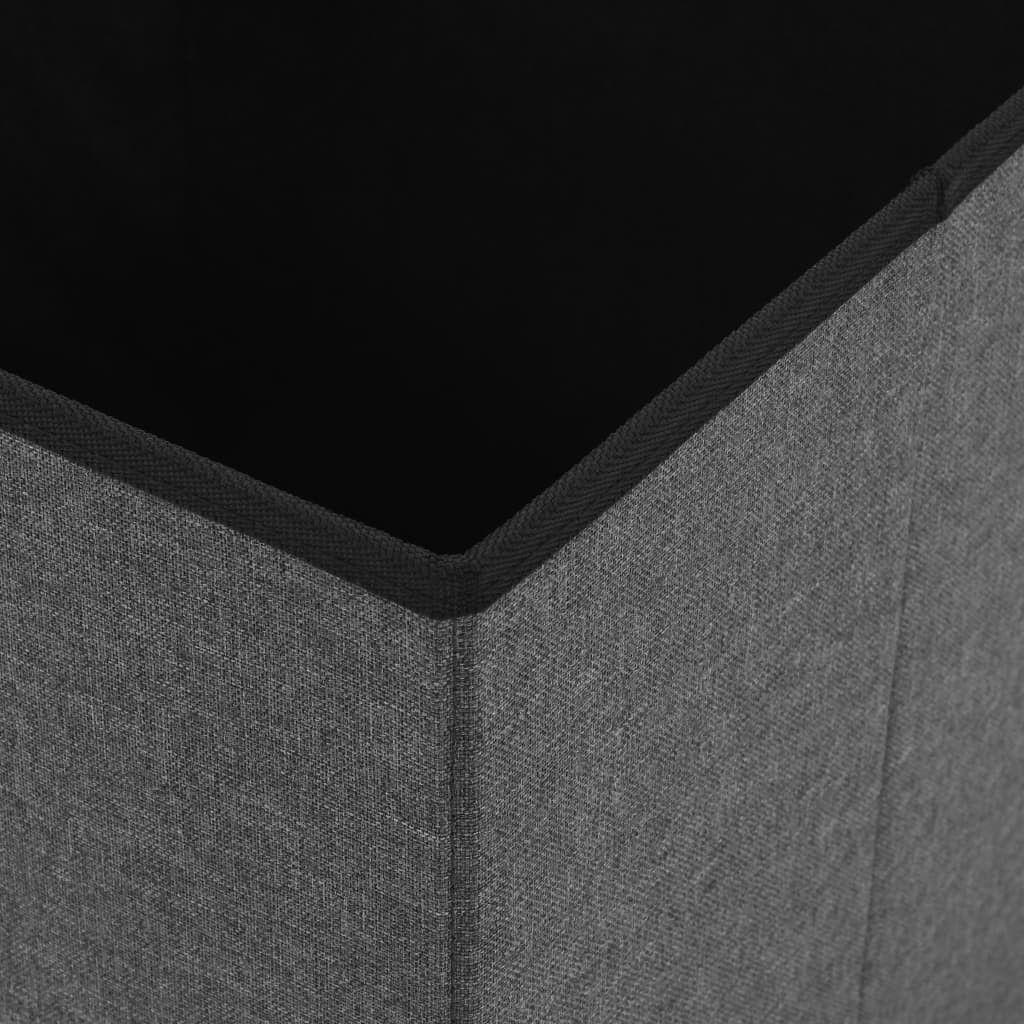 Skládací úložná stolička tmavě šedá umělý len