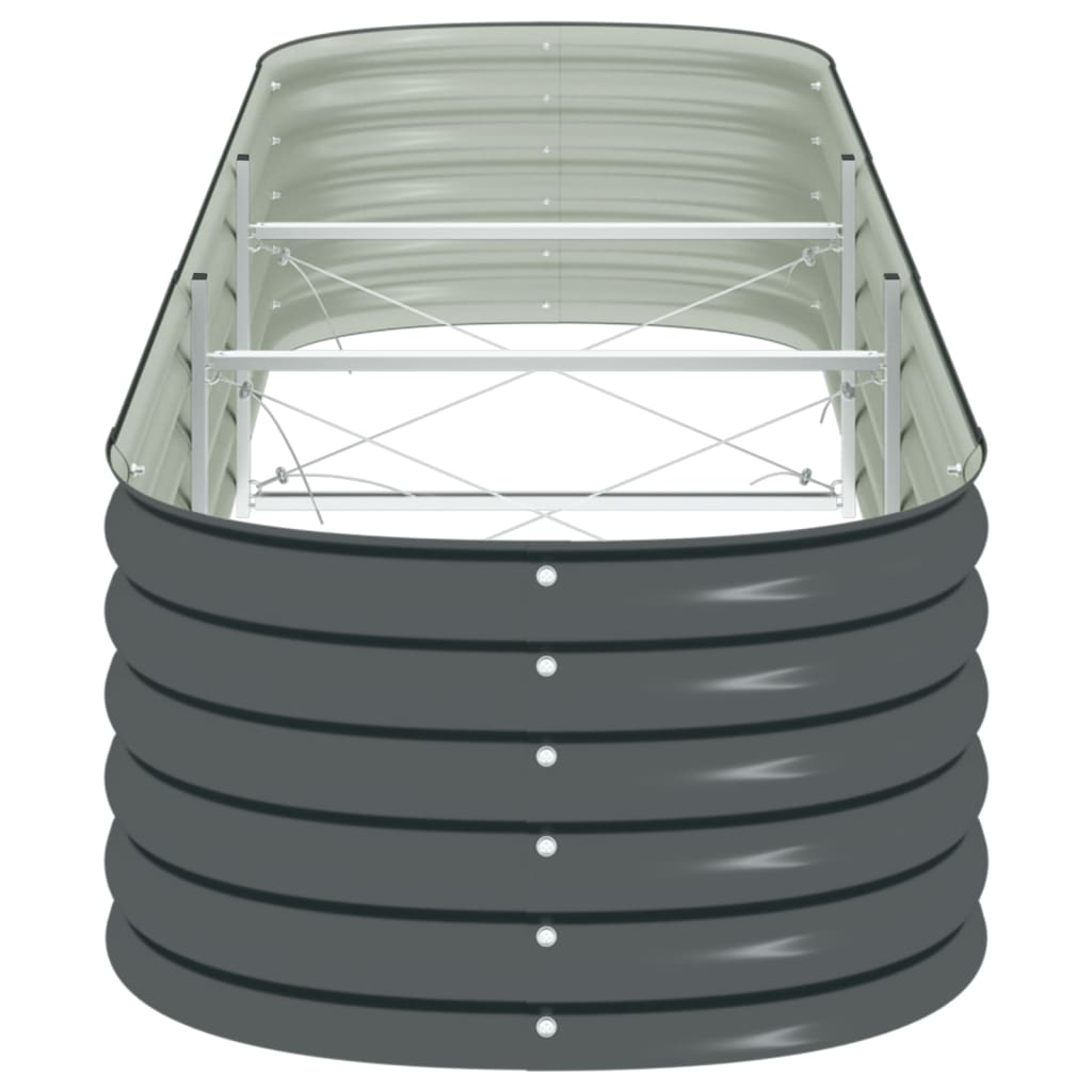 Vyvýšený záhon 320 x 80 x 44 cm pozinkovaná ocel šedý