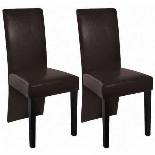 Jídelní židle 2 ks tmavě hnědé umělá kůže