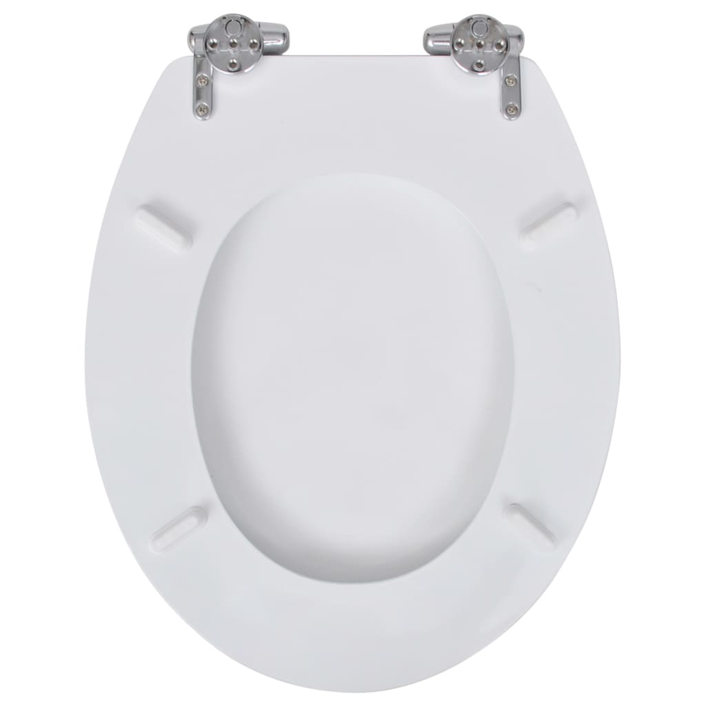 WC sedátko s funkcí pomalého sklápění MDF prostý design bílé