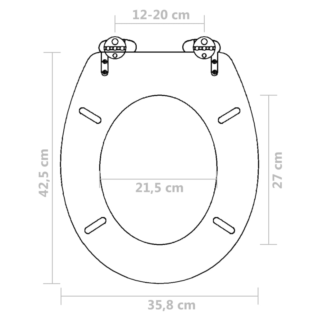 WC sedátko s funkcí pomalého sklápění MDF prostý design černé