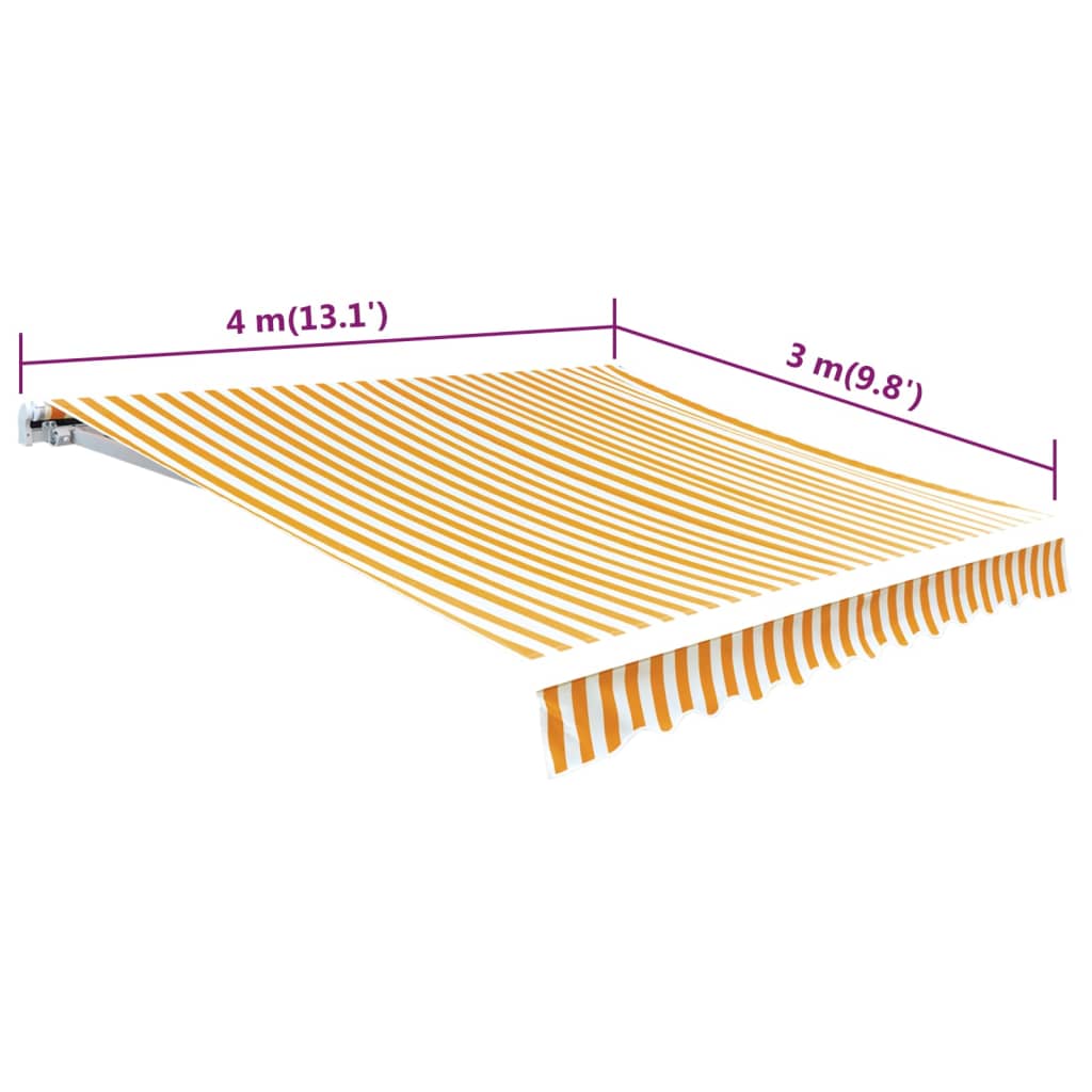 Plachta na markýzu slunečnicová žluto-bílá 4 x 3 m (bez rámu)