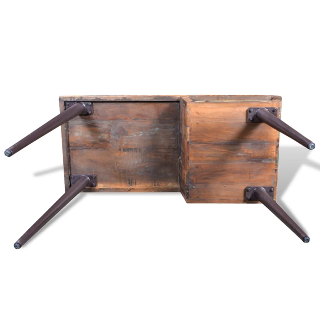 Psací stůl s železnými nohami recyklované dřevo