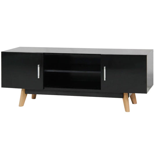 Vysoce lesklý TV stolek černý 120 x 40 x 46 cm MDF