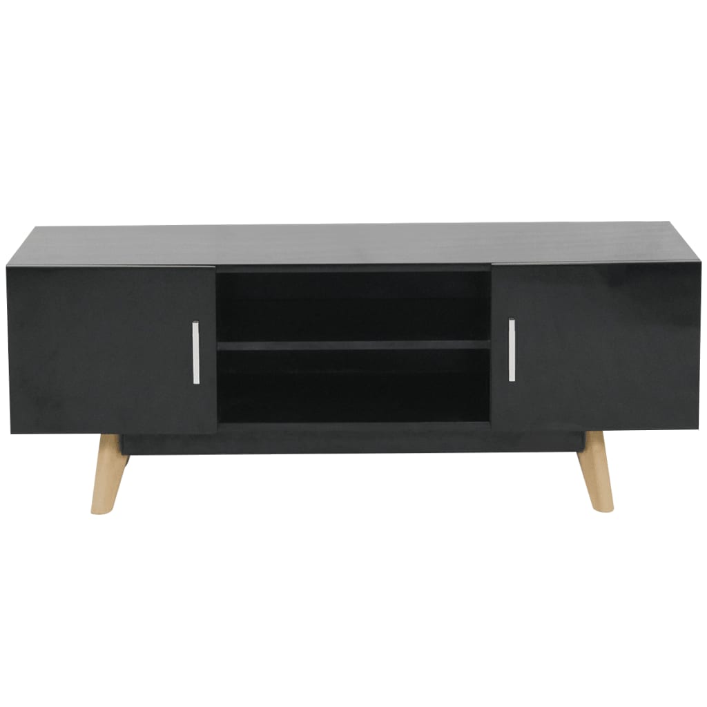 Vysoce lesklý TV stolek černý 120 x 40 x 46 cm MDF