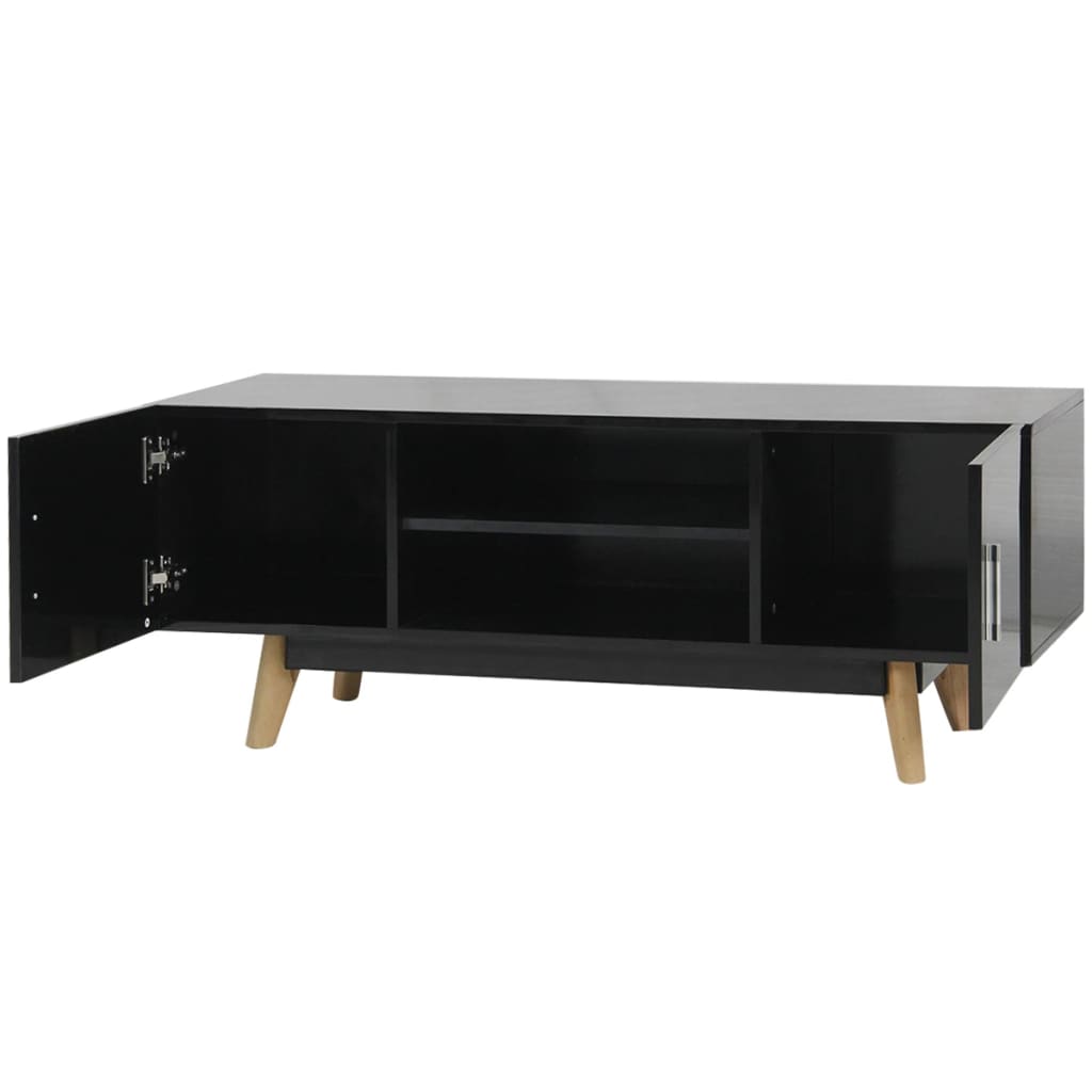 Vysoce lesklý TV stolek černý 120 x 40 x 46 cm MDF