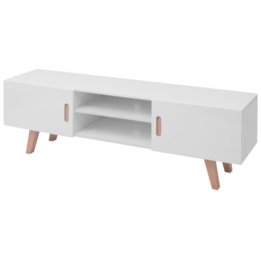 TV stolek MDF 150 x 35 x 48,5 cm bílý s vysokým leskem