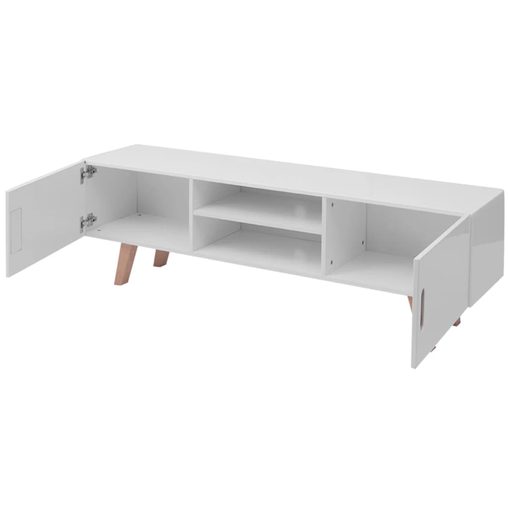 TV stolek MDF 150 x 35 x 48,5 cm bílý s vysokým leskem