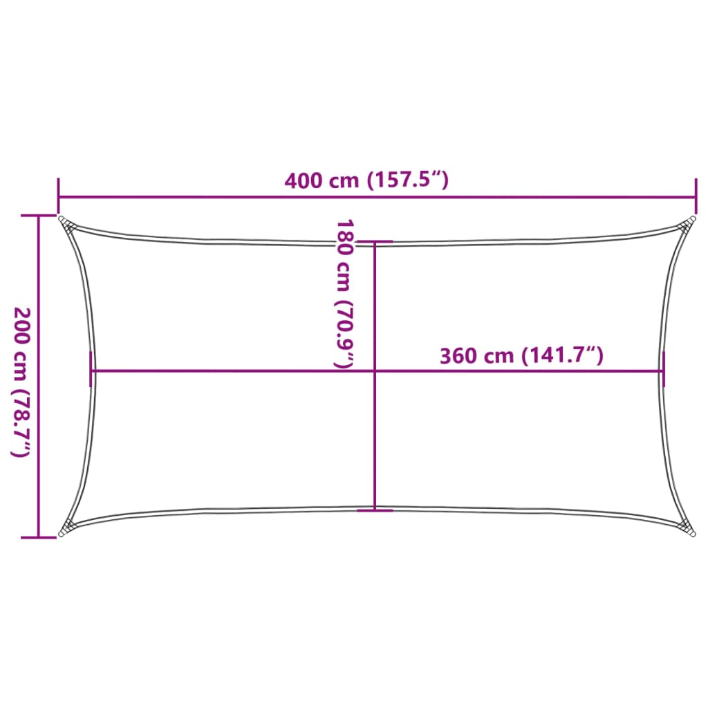 Plachta proti slunci z HDPE obdélníková 2x4 m antracitová