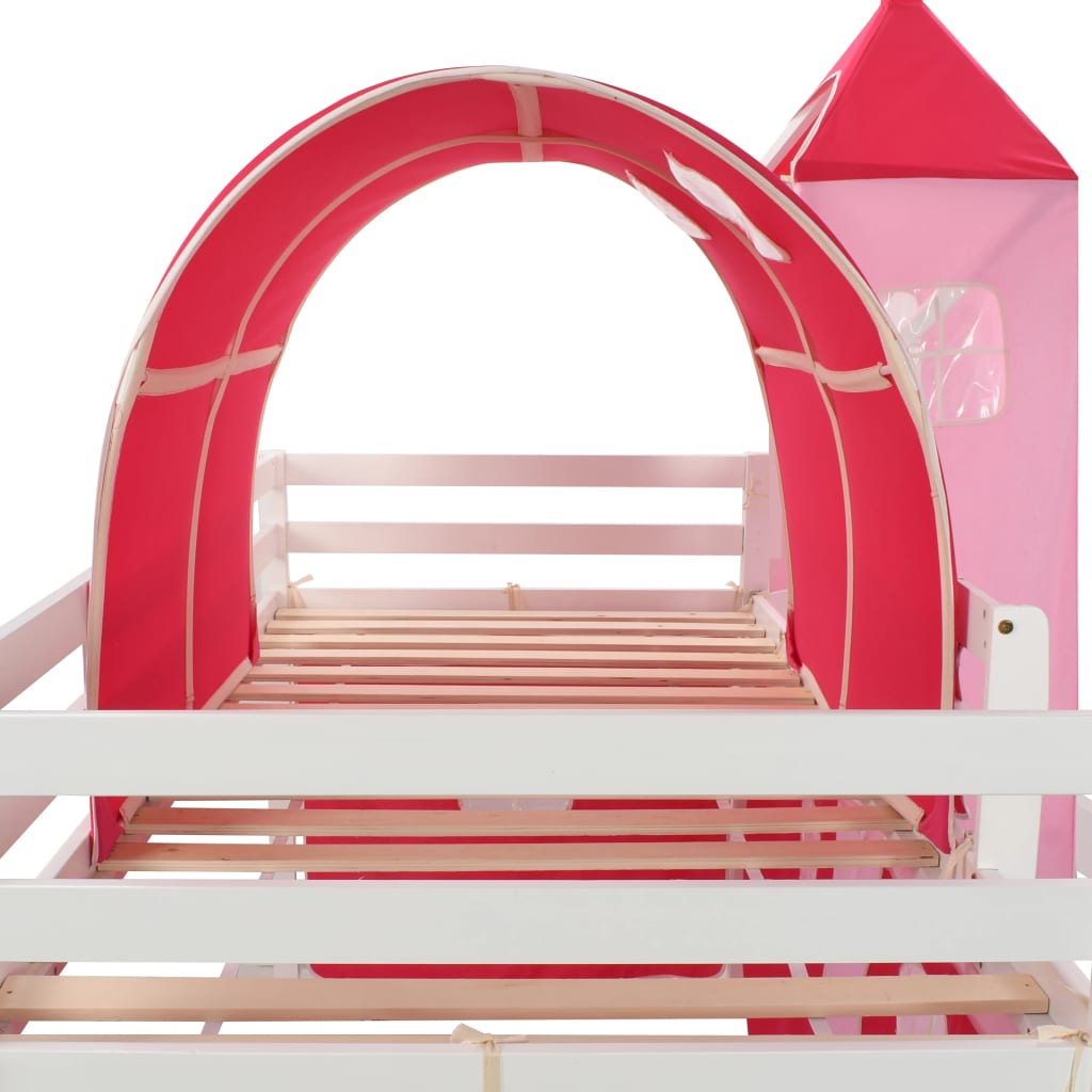 Dětská patrová postel skluzavka a žebřík borovice 208 x 230 cm