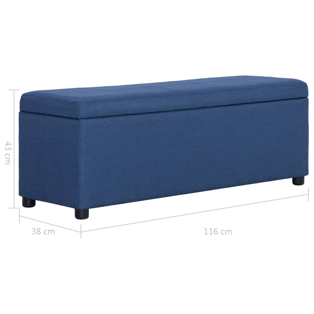 Lavice s úložným prostorem 116 cm modrá polyester