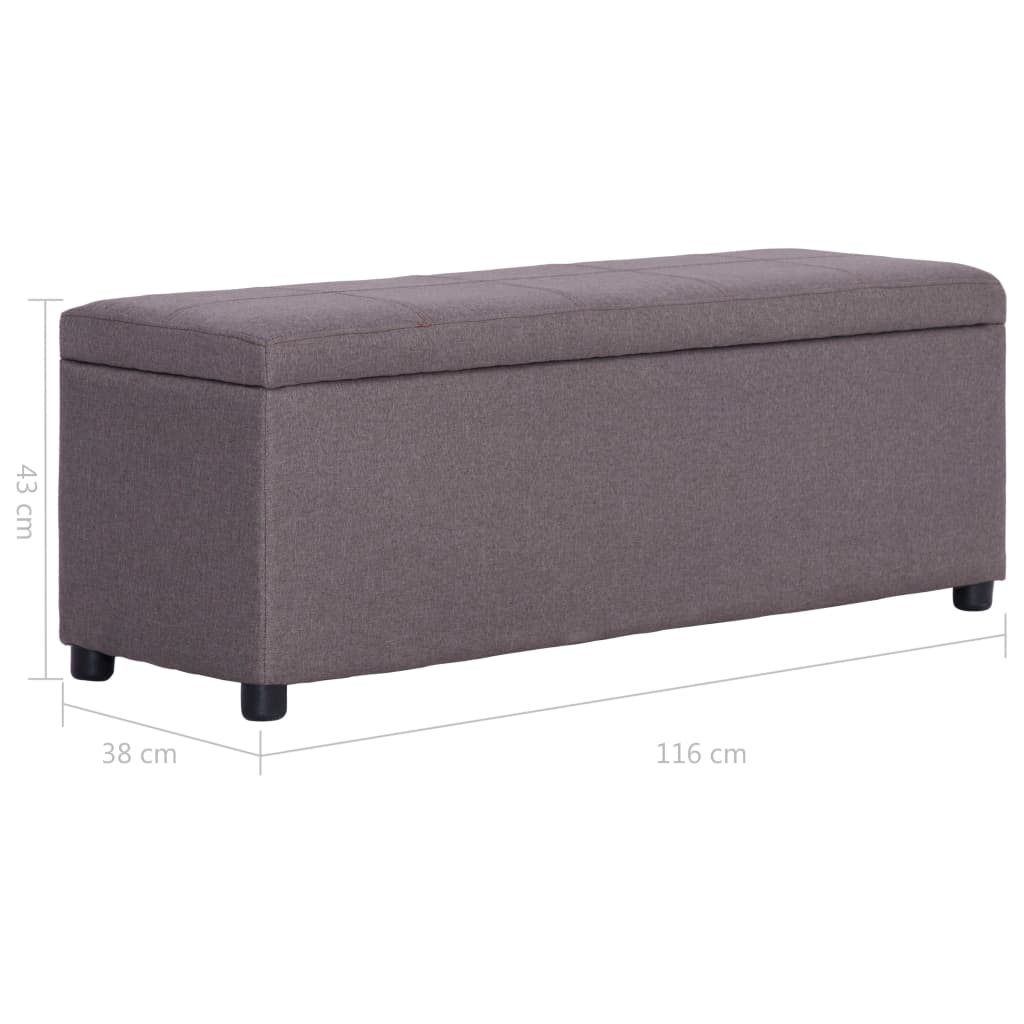 Lavice s úložným prostorem 116 cm taupe polyester