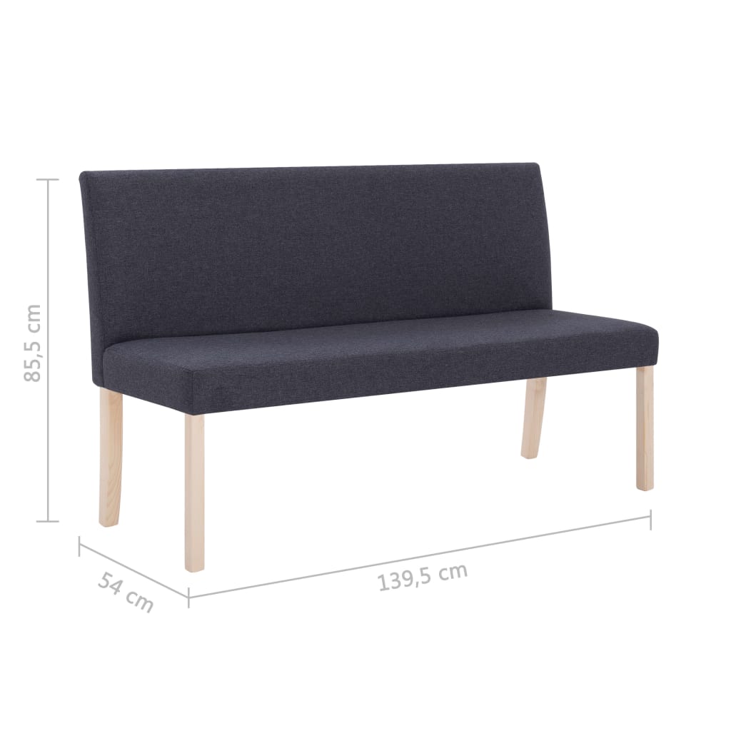 Lavice 139,5 cm tmavě šedá polyester