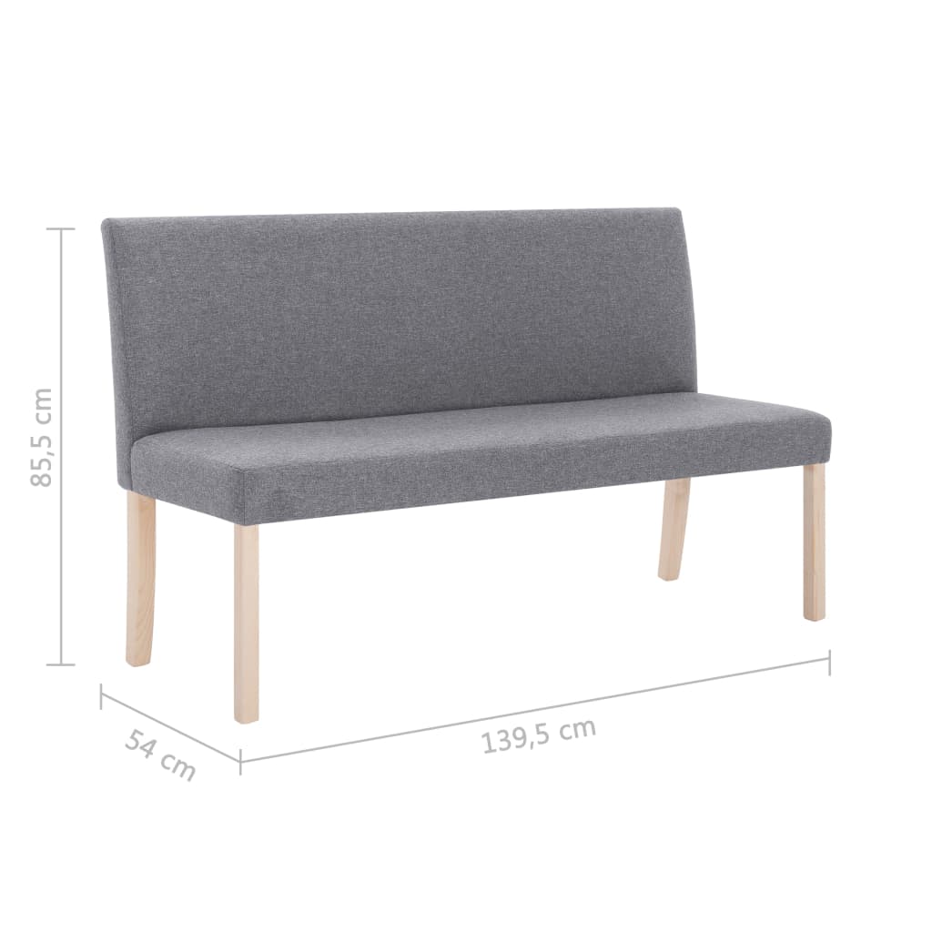 Lavice 139,5 cm světle šedá polyester