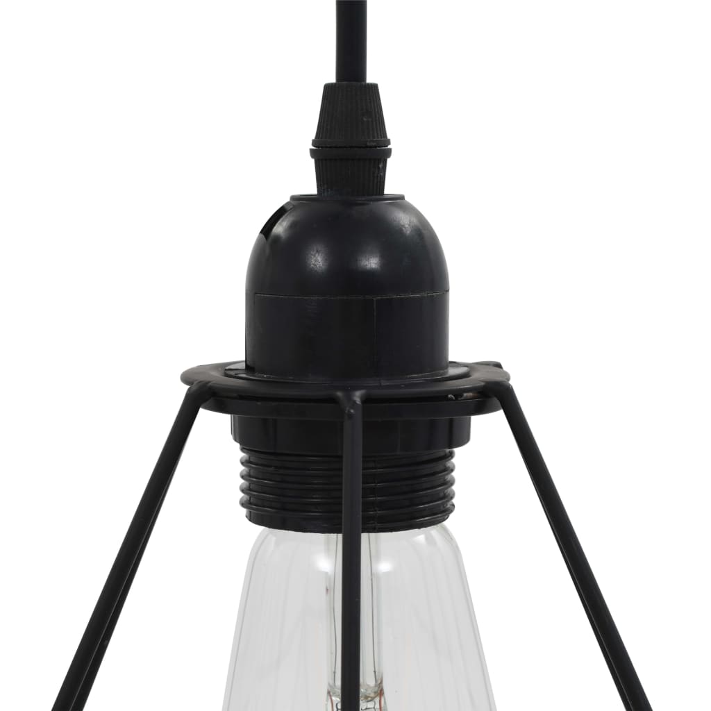 Stropní lampa s diamantovým designem černá 3 x žárovka E27
