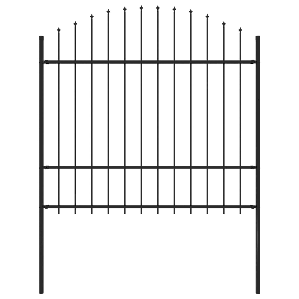 Zahradní plot s hroty ocel (1,5–1,75) x 1,7 m černý