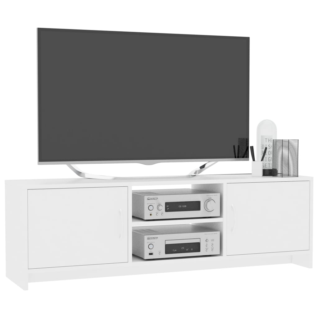 TV stolek bílý 120 x 30 x 37,5 cm dřevotříska