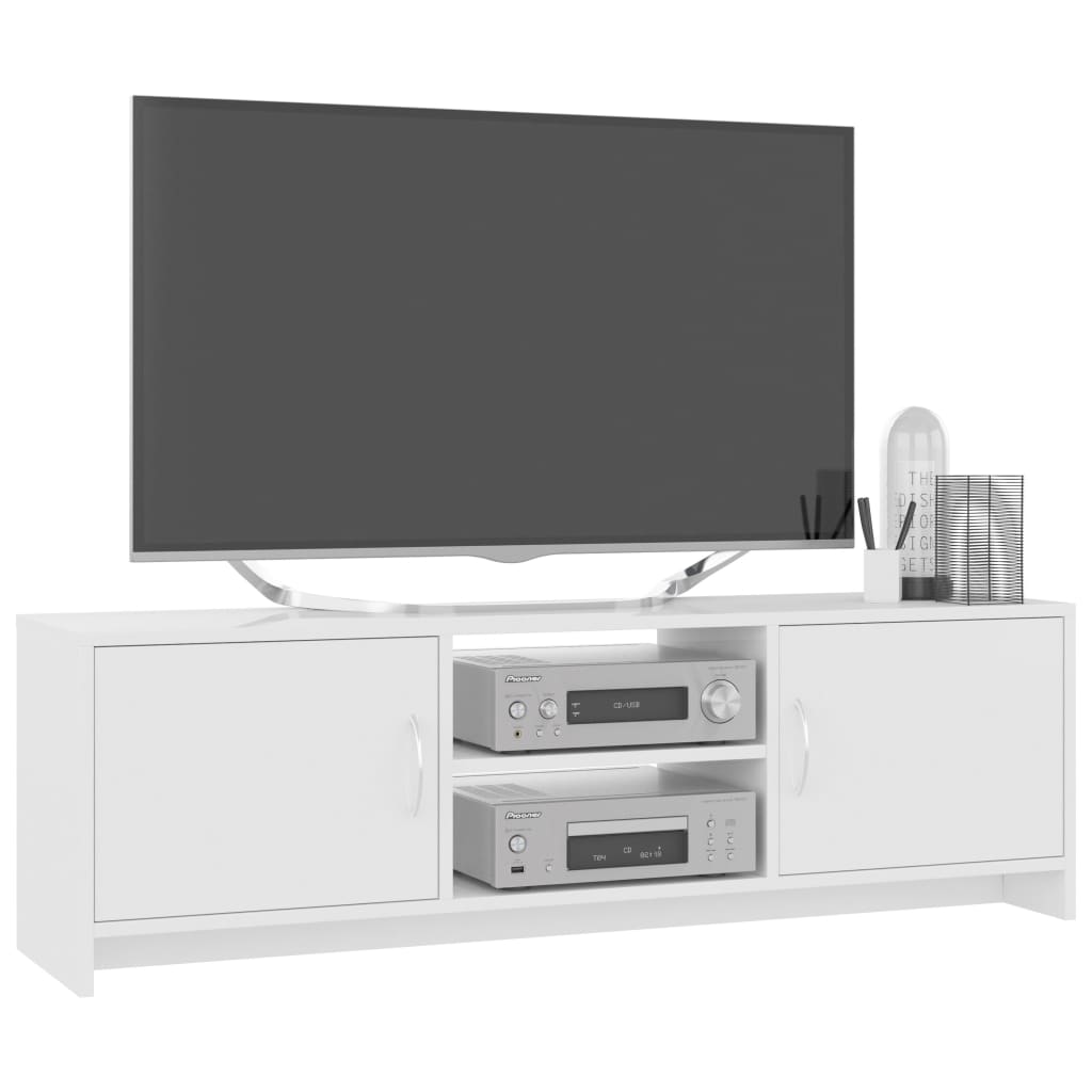 TV stolek bílý s vysokým leskem 120 x 30 x 37,5 cm dřevotříska