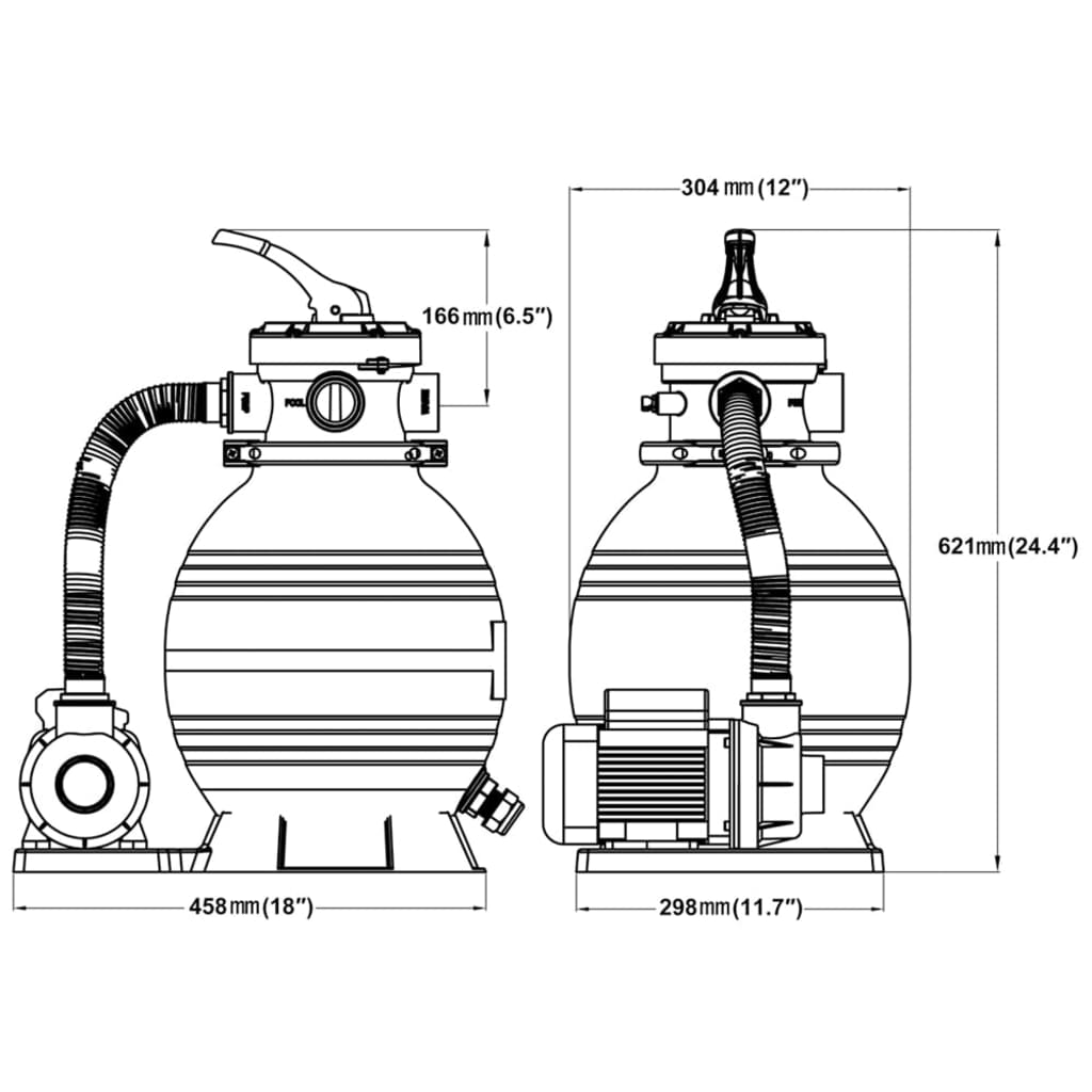 Písková filtrační čerpadla 2 ks 400 W 11 000 l/h