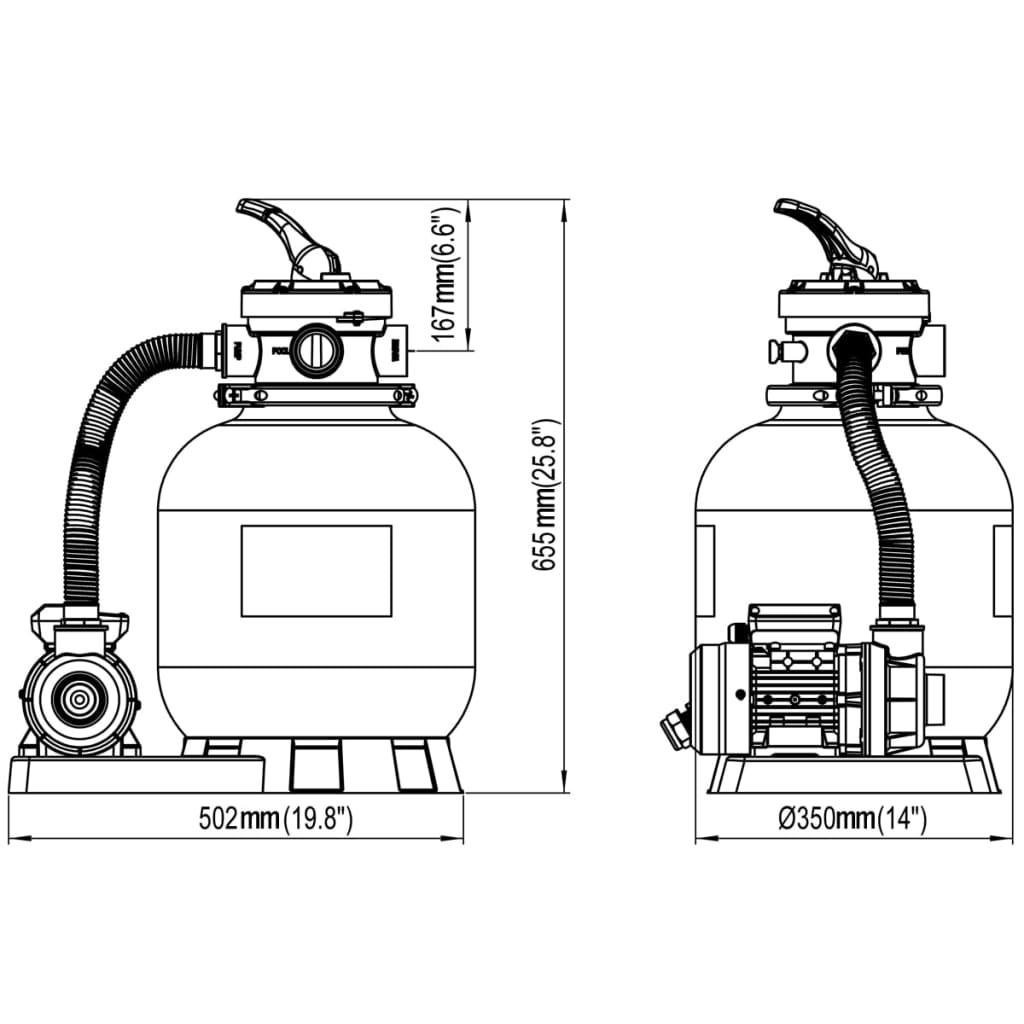 Písková filtrační čerpadla 2 ks 600 W 17 000 l/h