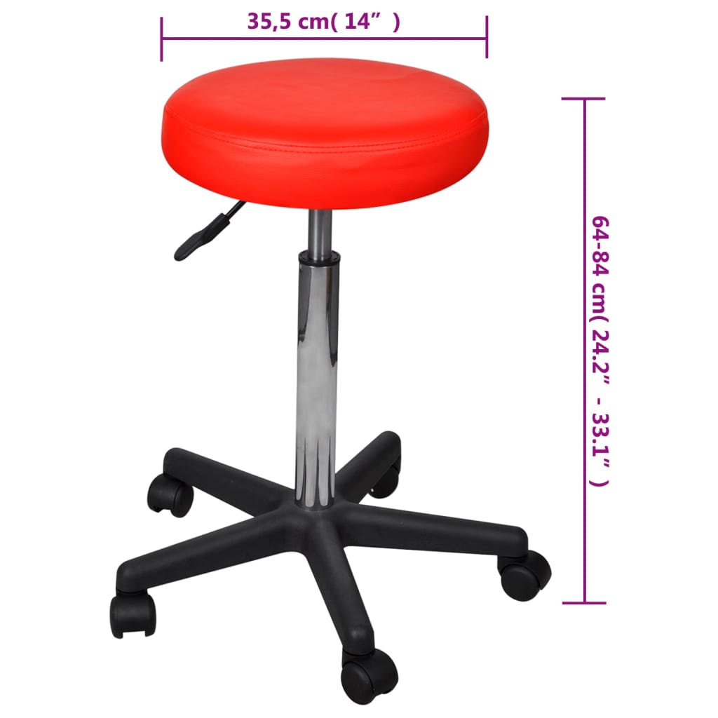 Kancelářské stoličky 2 ks červené 35,5 x 84 cm umělá kůže