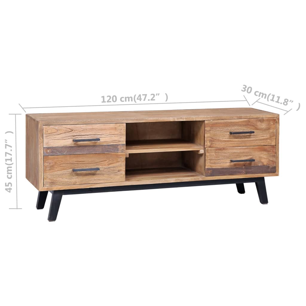 TV stolek 120 x 30 x 45 cm masivní teak