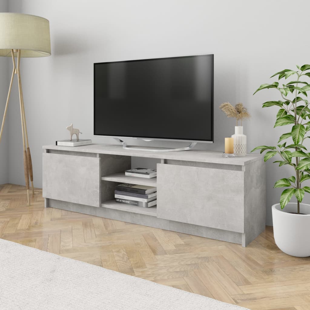 TV stolek betonově šedý 120 x 30 x 35,5 cm dřevotříska