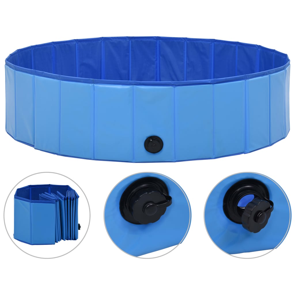 Skládací bazén pro psy modrý 120 x 30 cm PVC