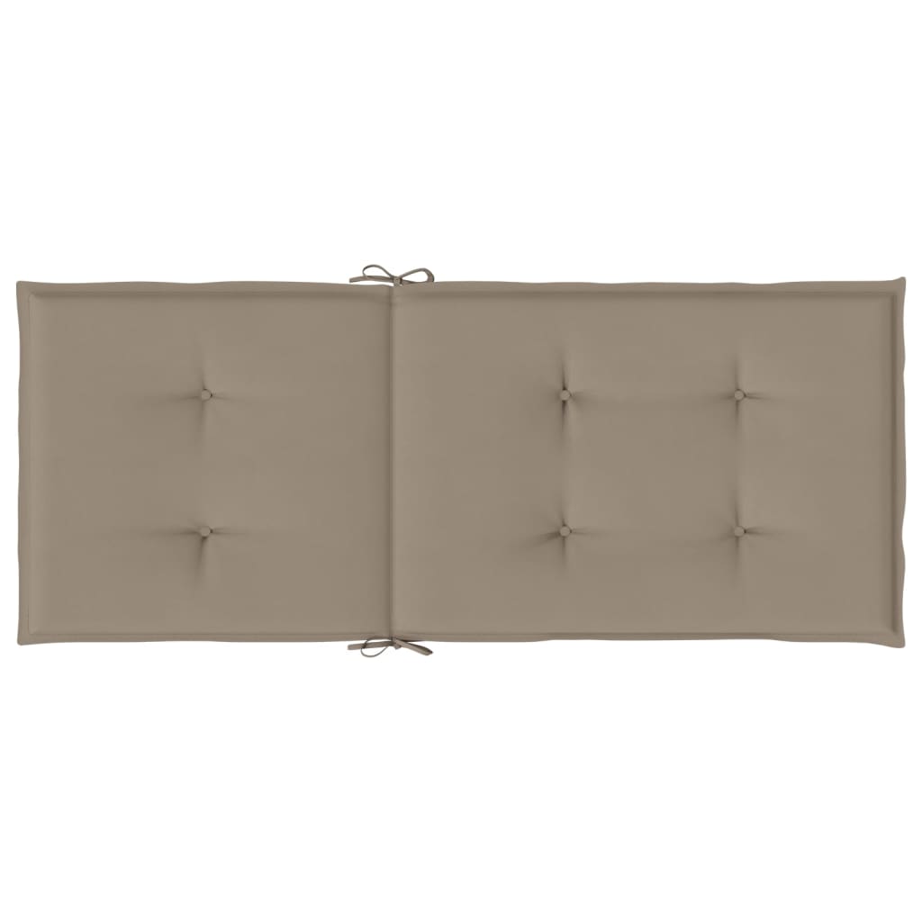 Podušky na židli vysoké opěradlo 2 ks taupe 120x50x3 cm textil