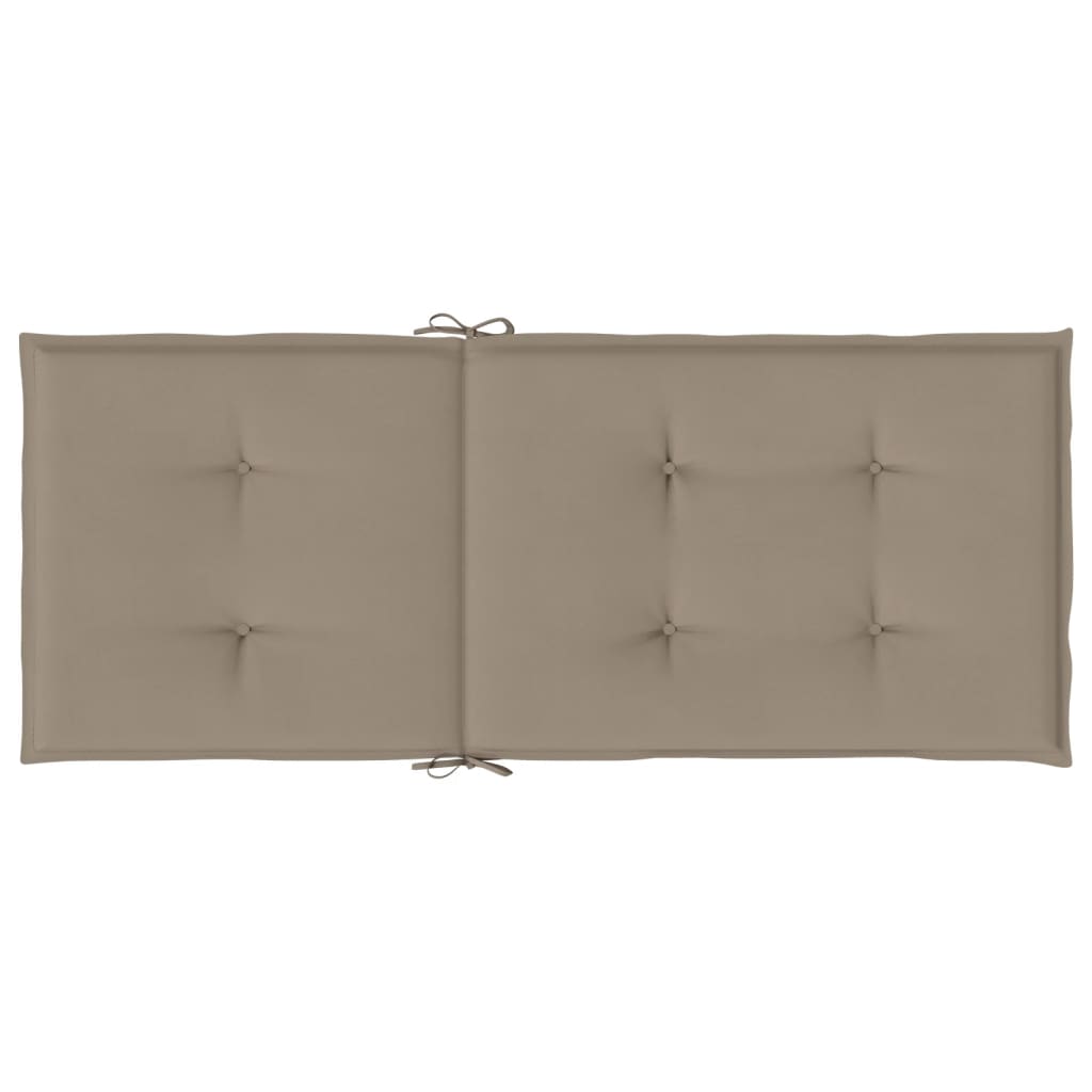 Podušky na židli vysoké opěradlo 4 ks taupe 120x50x3 cm textil