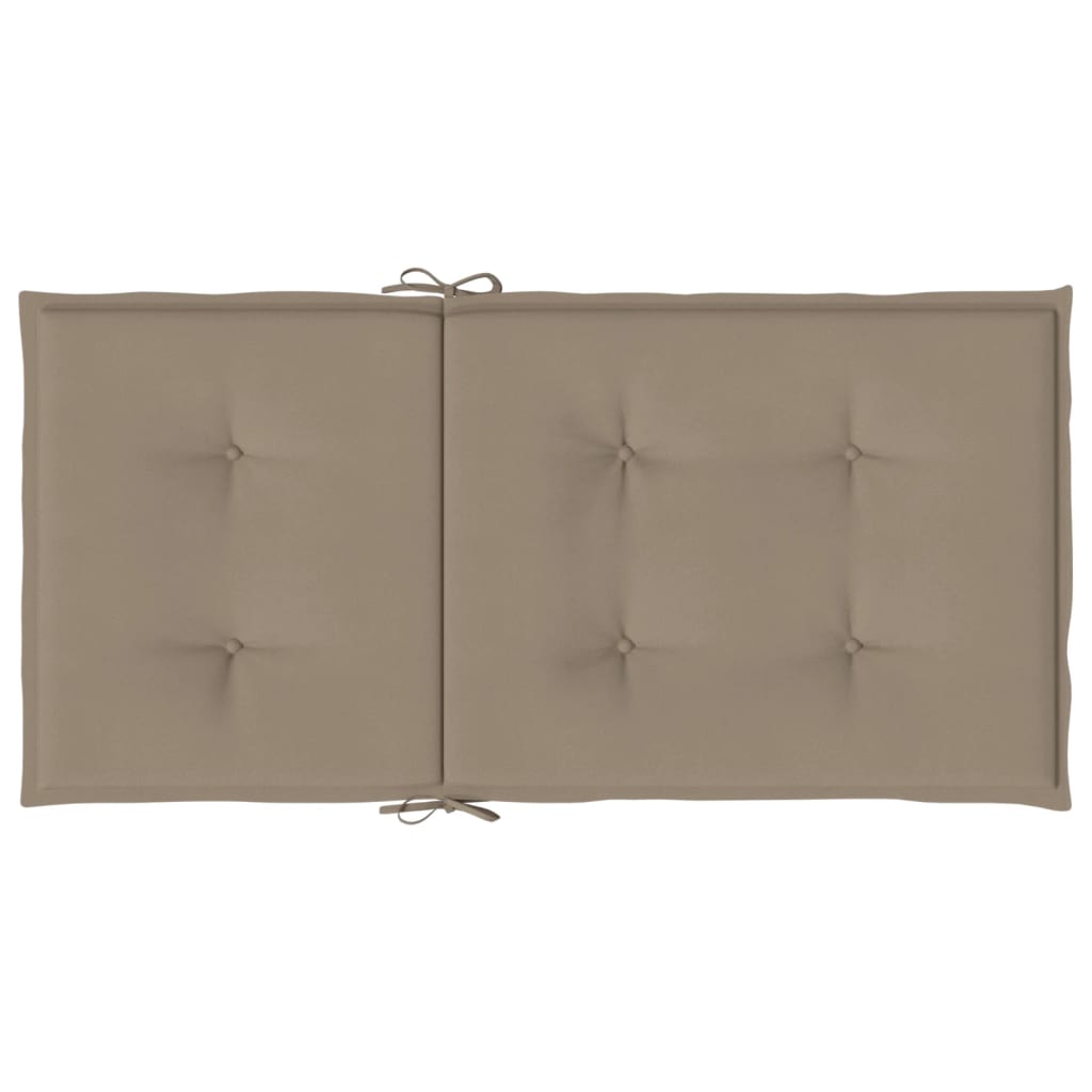 Podušky na židli nízké opěradlo 2 ks taupe 100x50x3 cm oxford