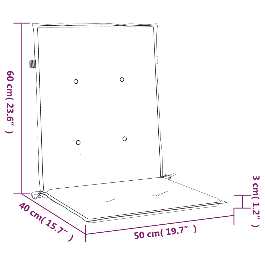 Podušky na židli nízké opěradlo 2 ks taupe 100x50x3 cm oxford