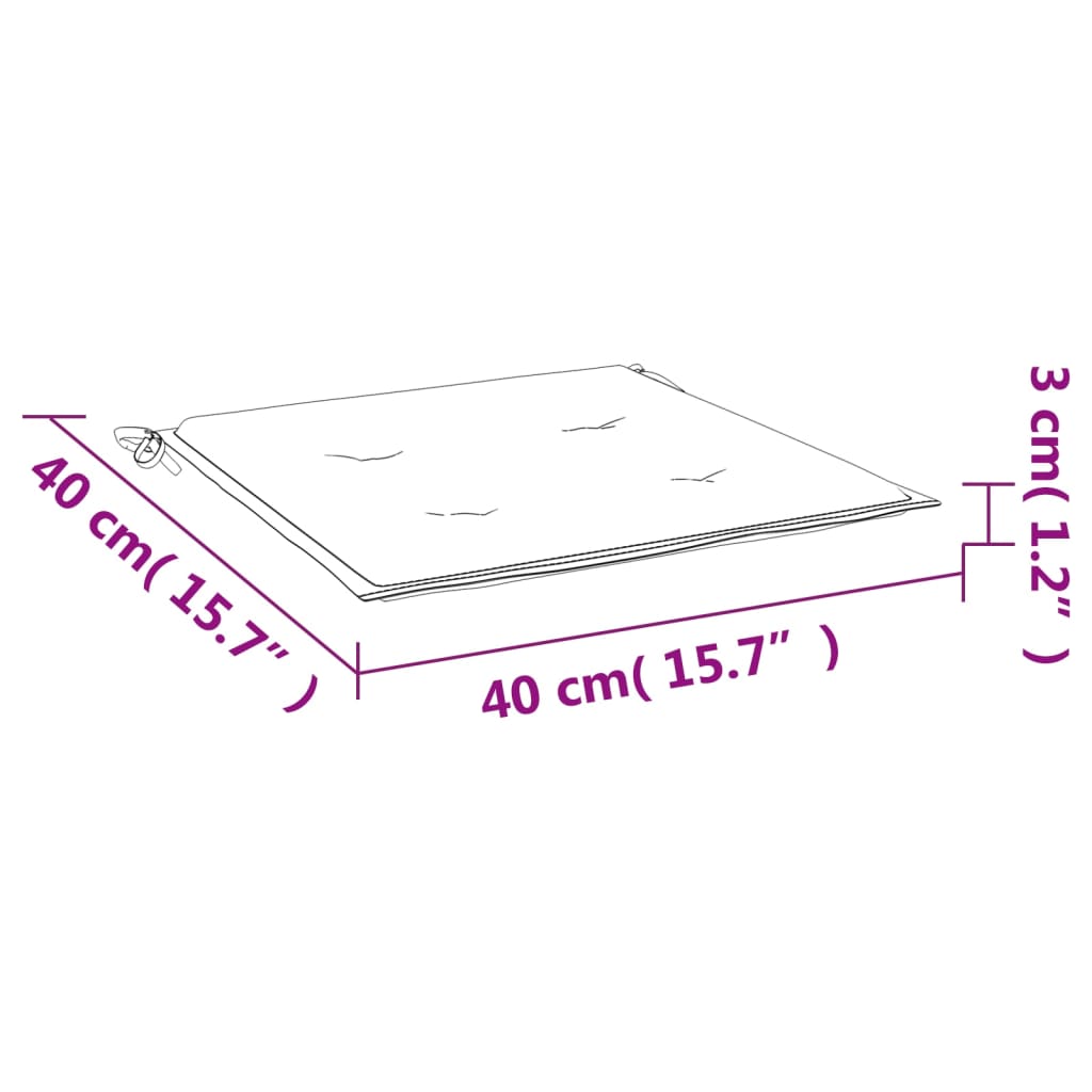 vidaXL Podušky na zahradní židli 4 ks červené 40x40x3 cm látka oxford