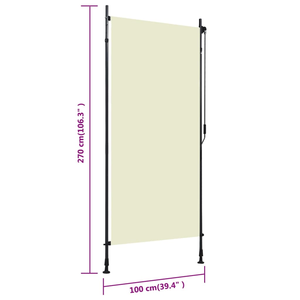 Venkovní roleta 100 x 270 cm krémová