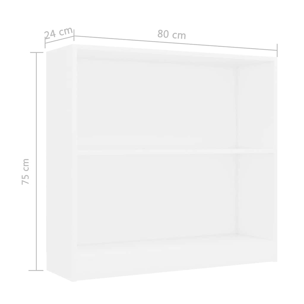 Knihovna bílá 80x24x75 cm kompozitní dřevo